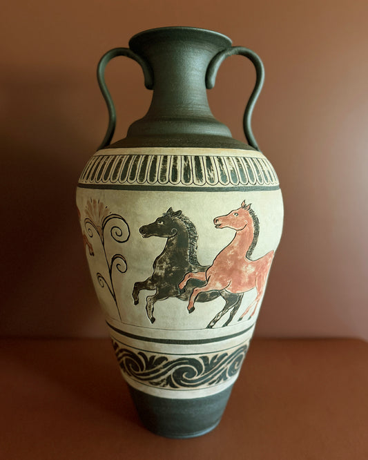 Large Greek Horse Vase