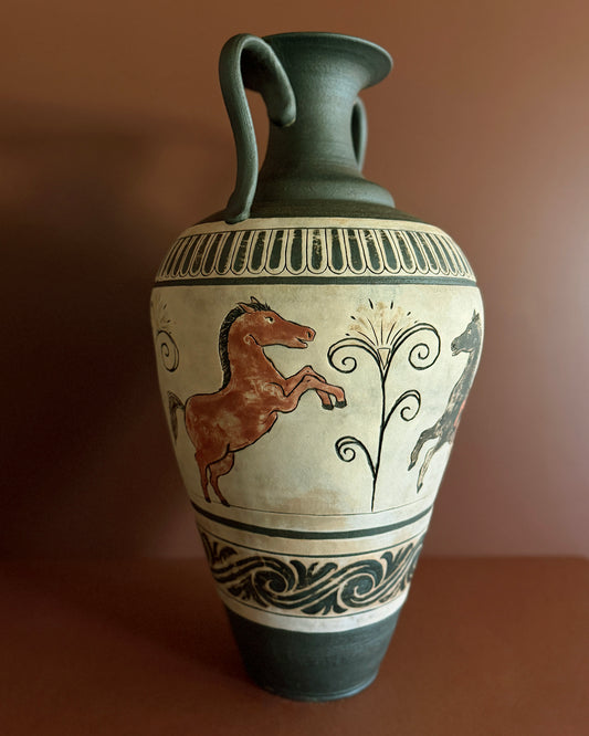 Large Greek Horse Vase