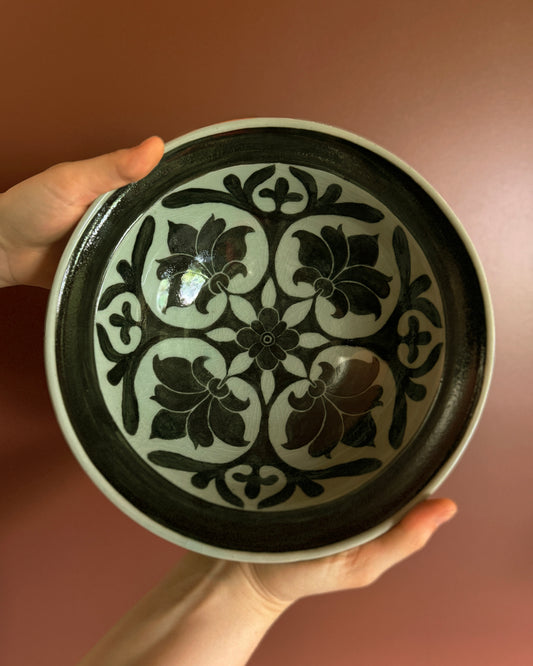 Black Lotus Celadon Bowl